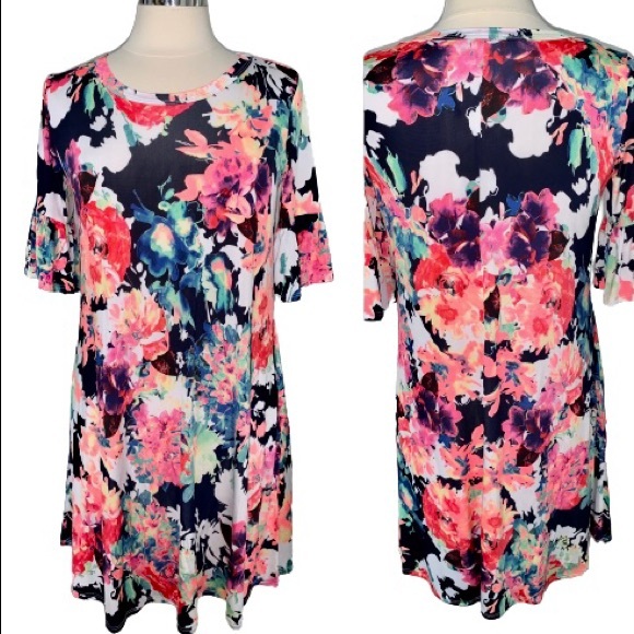 Heimish Dresses & Skirts - Sheath Dress flutter Sleeve Side Pockets S Spring Summer 3/4 Sleeve
